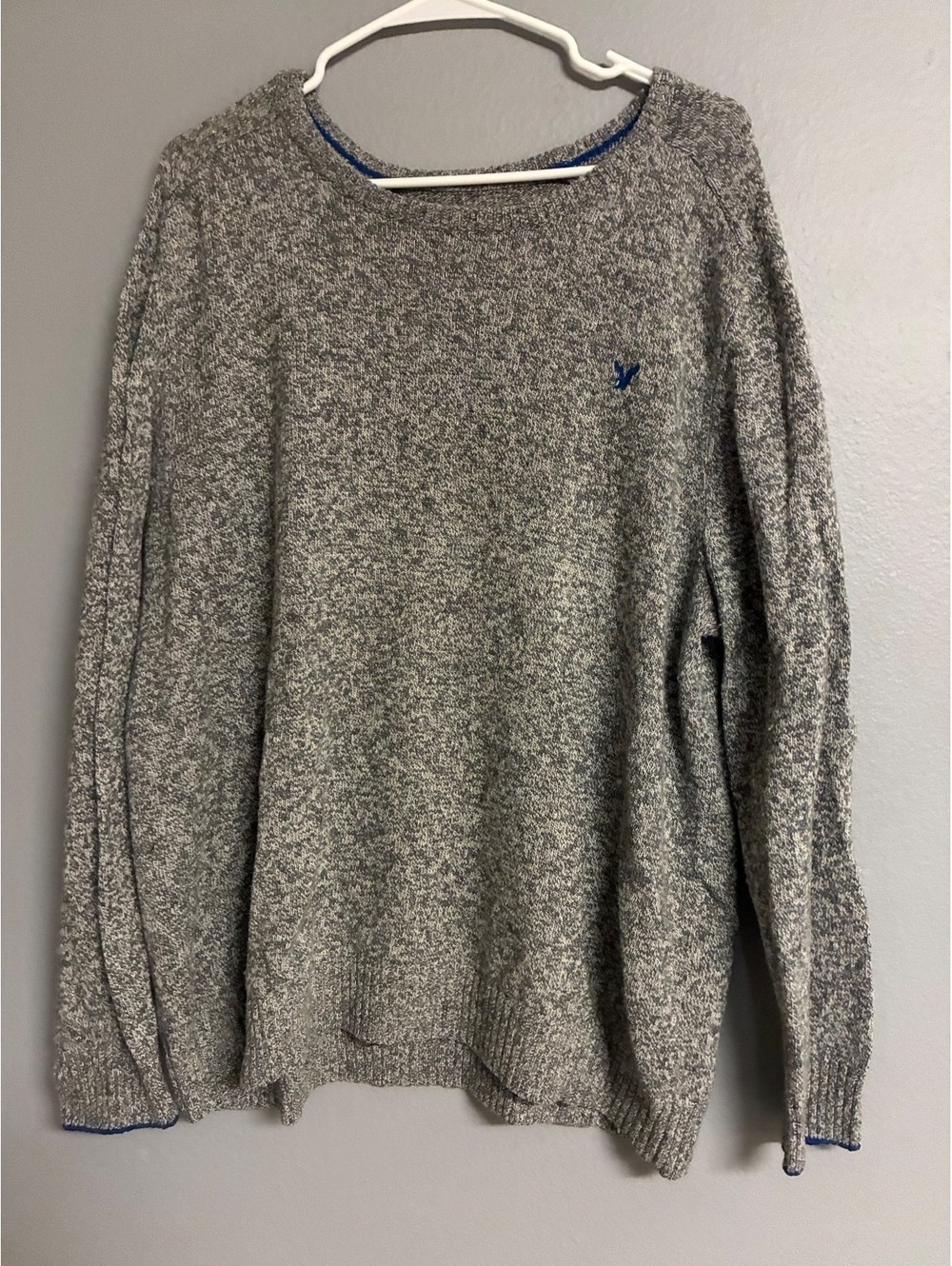 American Eagle Outfitters Men's Gray Space Dye Crewneck Sweater XXL